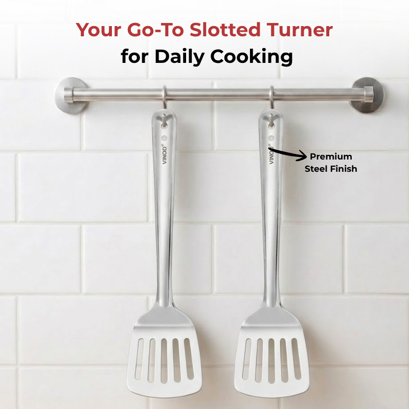 Vinod Stainless Steel Basting Slotted Turner / Cooking Palta Set of 2, product view 11