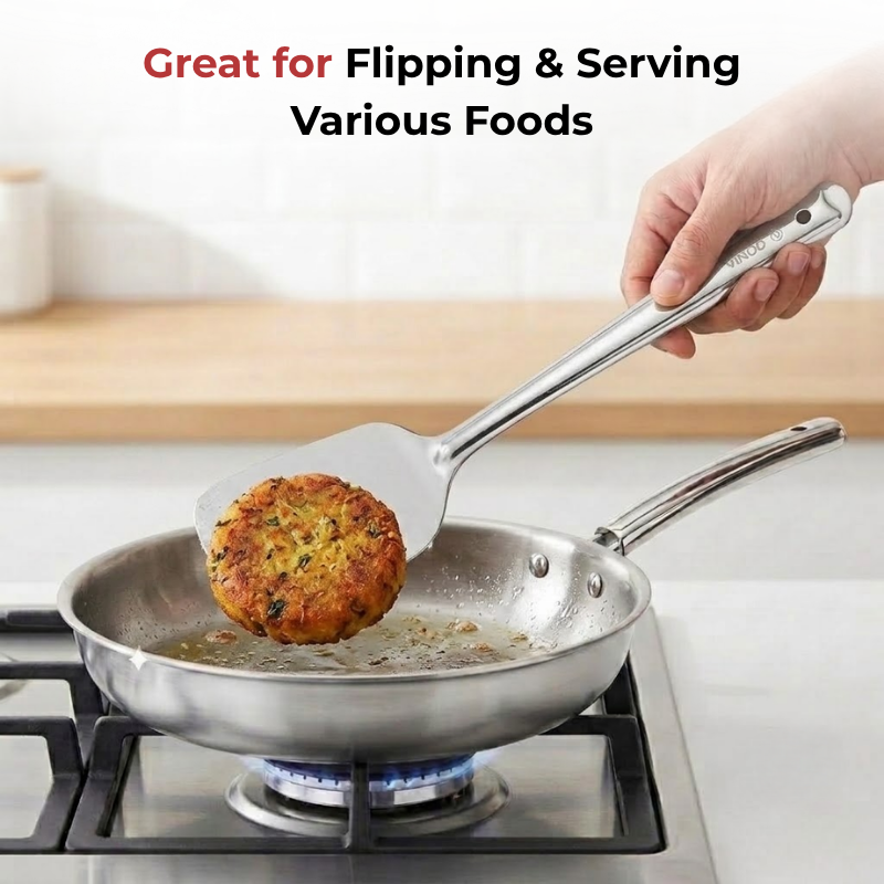 Vinod Stainless Steel Basting Turner / Khurpa/ Cooking Palta Turner Set of 2, product view 12