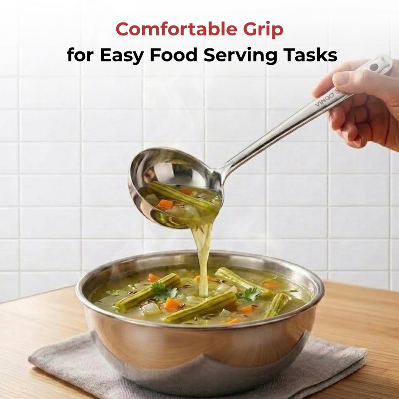 Vinod Stainless Steel Basting Serving Ladle / Serving Spoon / Karchi Set of 2, product view 11