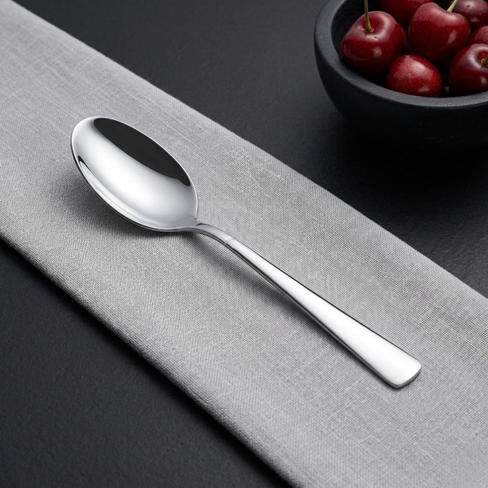 Vinod Aero stainless steel baby spoon set of 6 pieces, mirror finish, front view