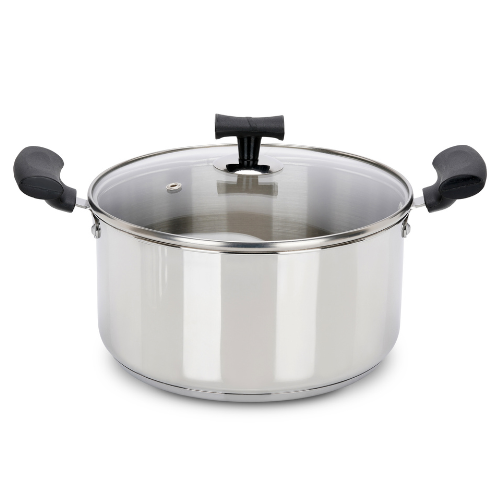 VINOD - DONIV Stainless Steel Sandwich Bottom Solitaire Sauce Pot with Glass Lid & Side handle, Induction Friendly