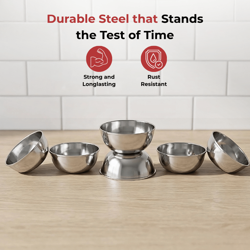 Vinod Stainless Steel Maharaja Bowl Set of 6 Pieces, top view