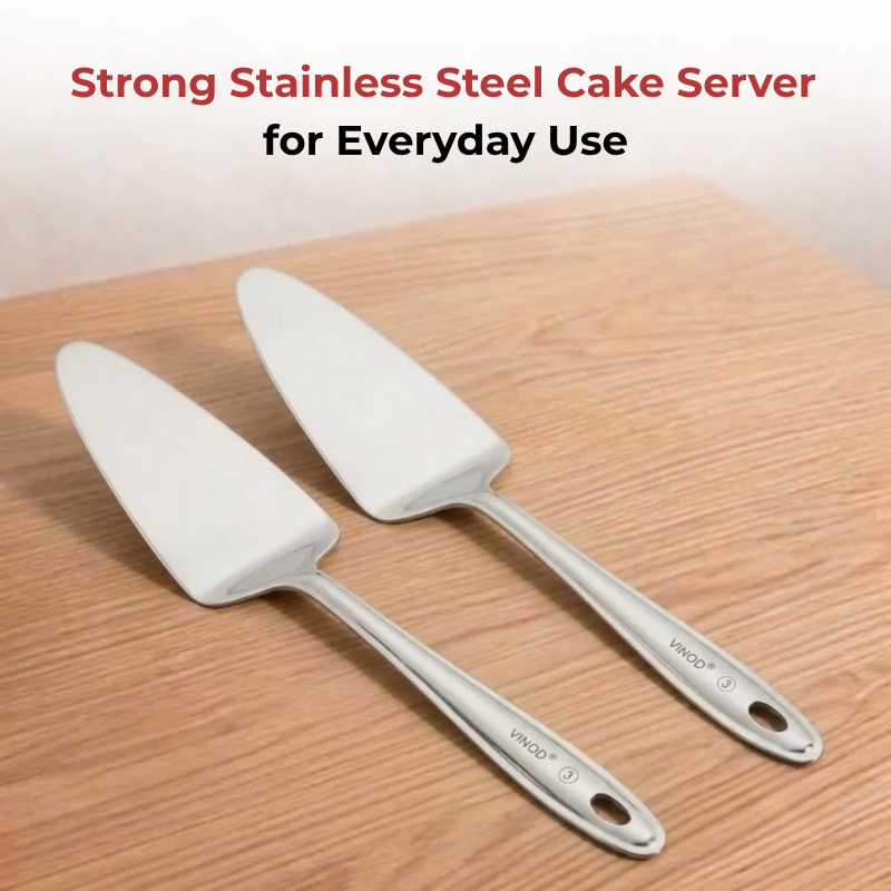 Vinod stainless steel cake / desserts server set of 2, top view