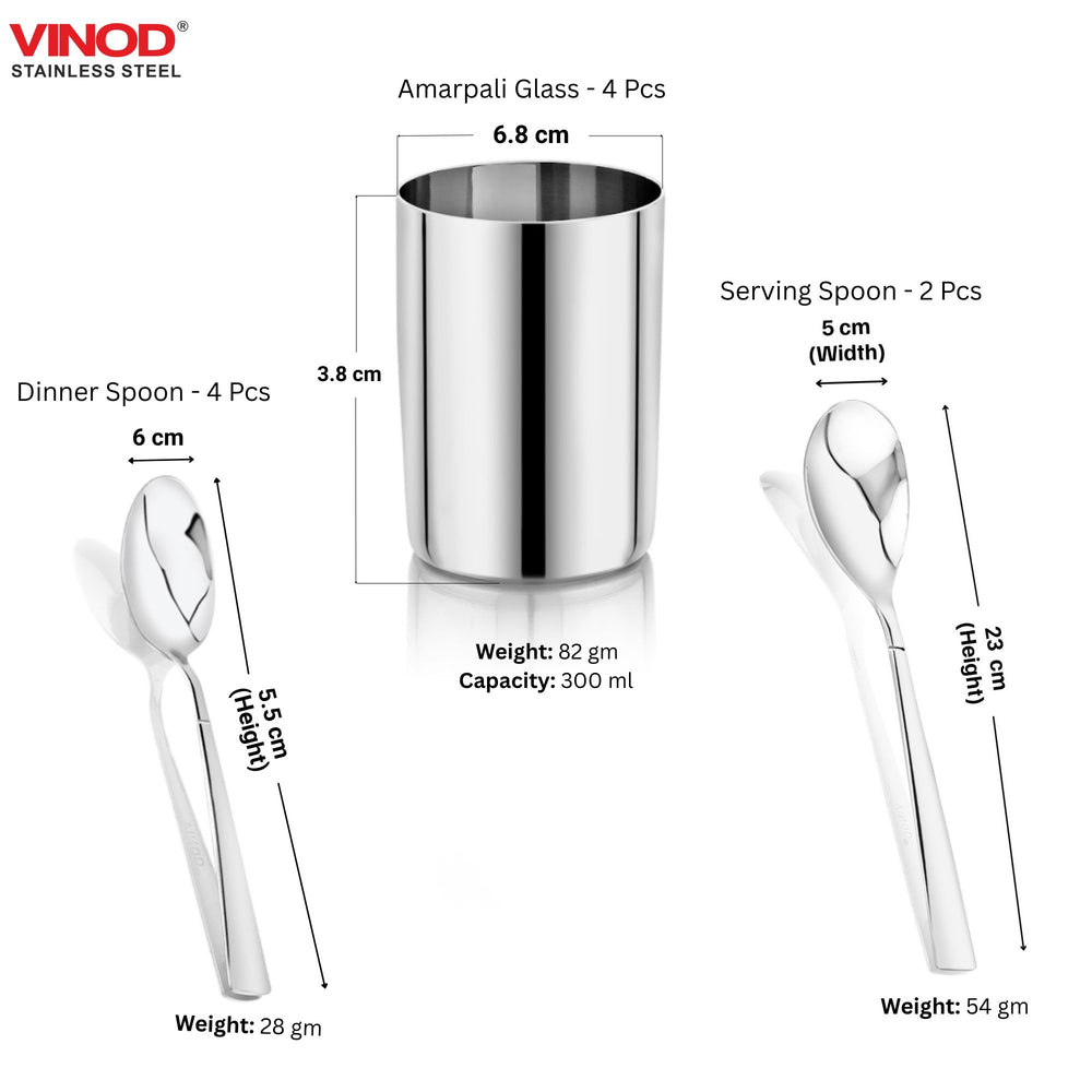 Vinod 24 Pieces Stainless Steel Dinner Set, in-use view