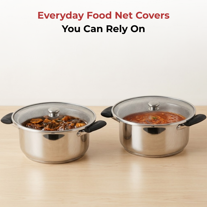 Vinod stainless steel net food cover set of 2, size 9, side view