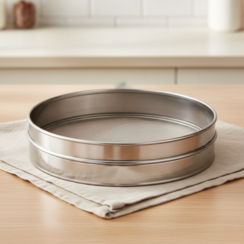 Vinod Stainless Steel Atta Chalni / Flour Sieve Channi, front view