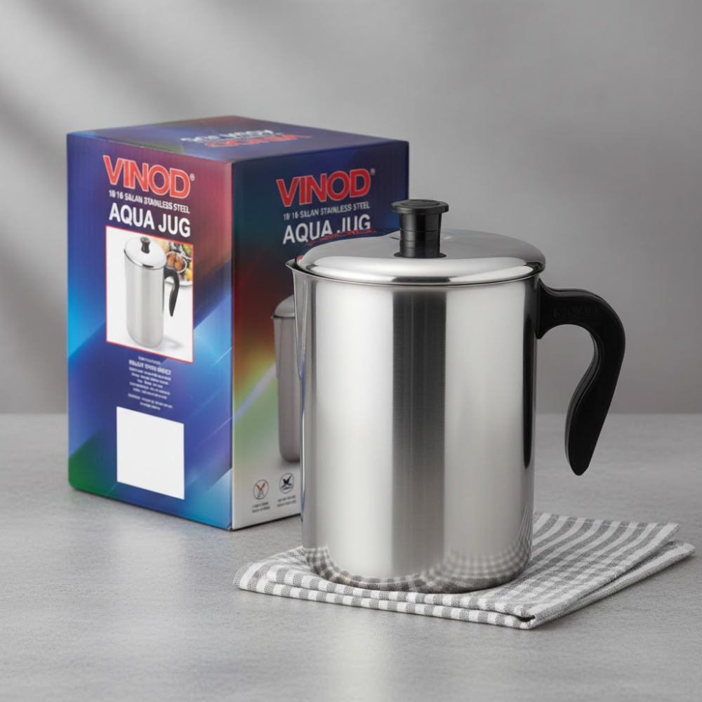 Vinod Stainless Steel Aqua Jug Covered 2200 ml, side view