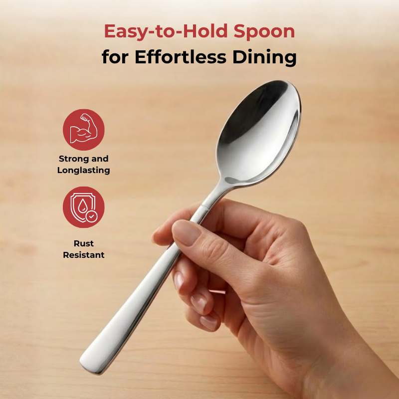 Vinod Aero stainless steel baby spoon set of 12, close-up detail