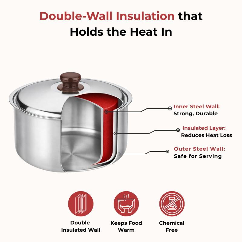 Vinod Stainless Steel Hot Pot, product view 7