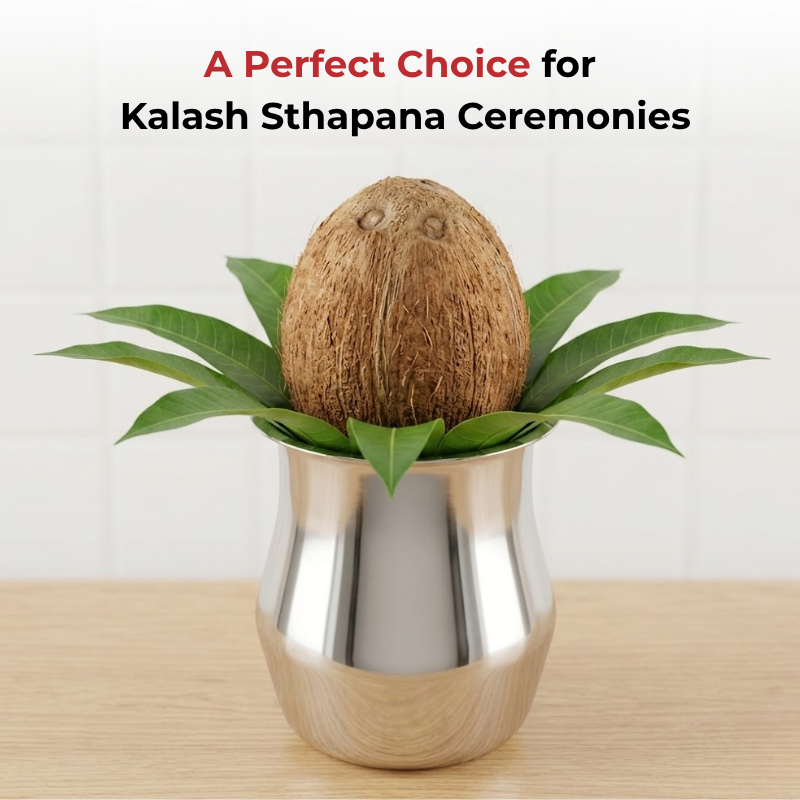 Vinod Stainless Steel Shagun Kalash, in-use view