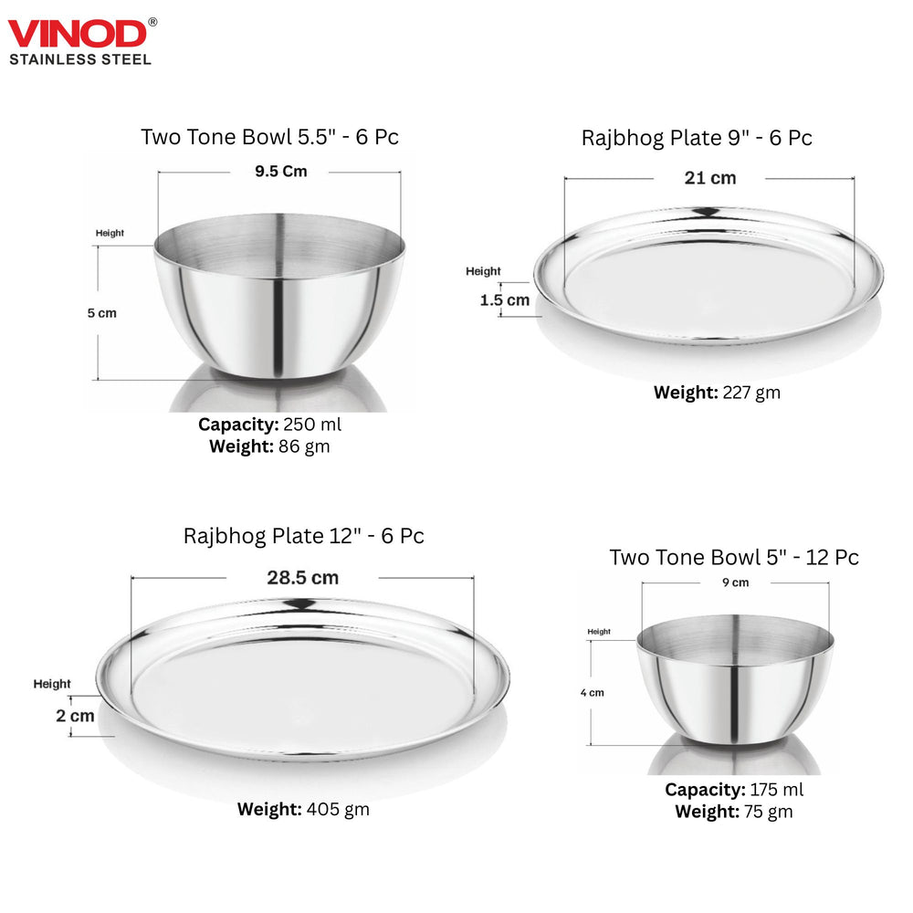 Vinod 53 Pieces Two Tone Dinner Set, angled view