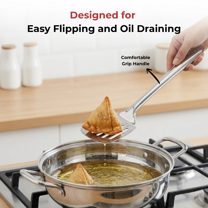 Vinod Stainless Steel Basting Slotted Turner / Cooking Palta Set of 2, product view 7
