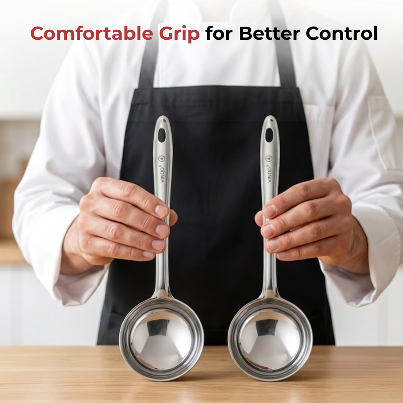 Vinod stainless steel dosa making spoon / ladle set of 2, product view 8