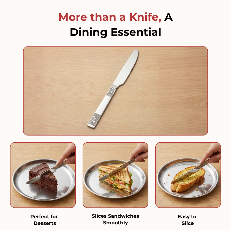 Vinod Moscow stainless steel dinner knife set of 6, product view 8