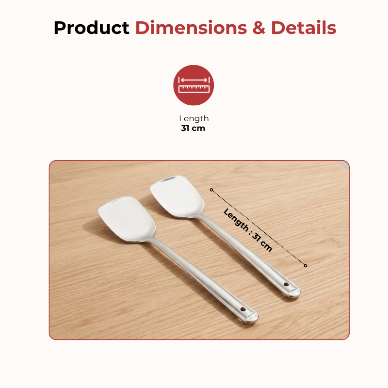 Vinod stainless steel basting turner / khurpa / cooking palta turner set of 2, 31 cm, product view 8