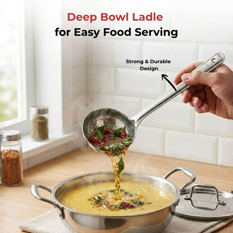 Vinod Stainless Steel Basting Serving Ladle / Serving Spoon / Karchi Set of 2, product view 7