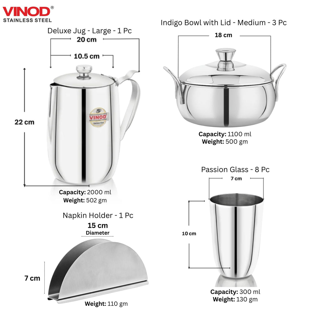 Vinod 77 Pieces Two Tone Dinner Set, top view