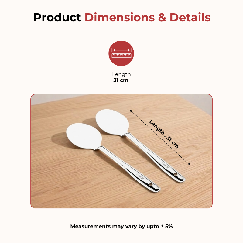 Vinod stainless steel paratha palta turner set of 2, 31 cm, No. 1, product view 7
