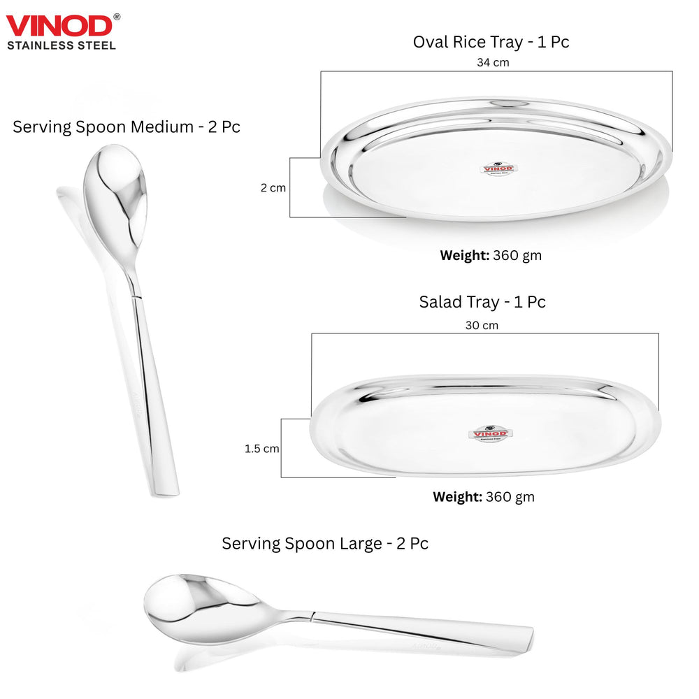 Vinod 85 Pieces Deluxe Stainless Steel Dinner Set, in-use view