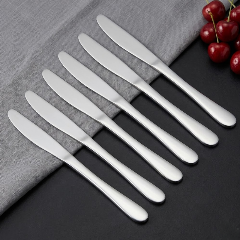 Vinod Decora stainless steel dinner knife set of 6, side view