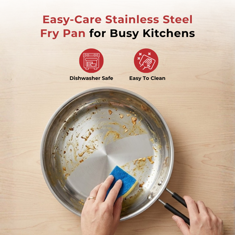 Vinod Stainless Steel Heavy Bottom Royal Fry Pan, product view 10