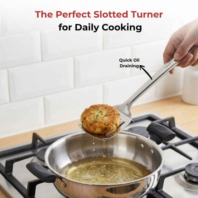 Vinod Stainless Steel Basting Slotted Turner / Cooking Palta Set of 2, product view 9