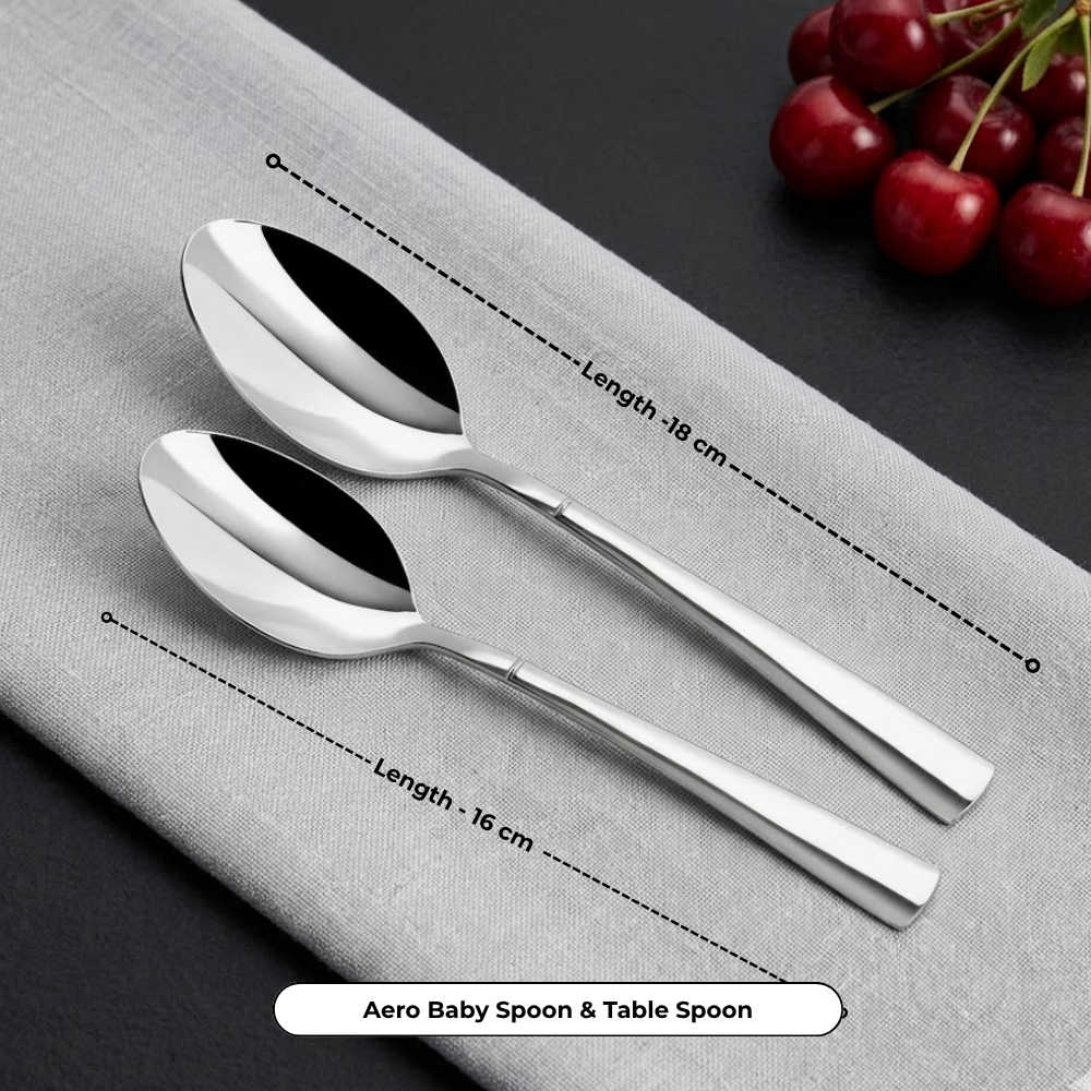 Vinod Stainless Steel Aero Cutlery 21 piece set, top view