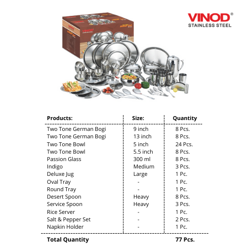 Vinod Stainless Steel Dinner Set