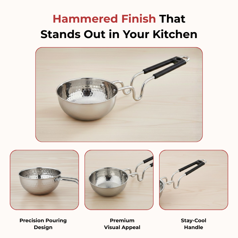 Vinod claro heavy gauge stainless steel hammered tadka pan, 1.5 mm, product view 8