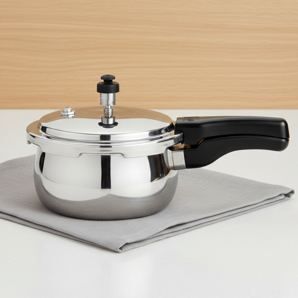 Vinod Doniv Titanium Triply Stainless Steel Pressure Cookers, side view