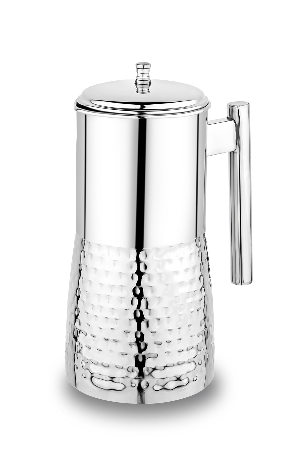 Vinod hammered stainless steel 51 piece dinner set, heavy gauge and dishwasher safe, hammered Magnum jug