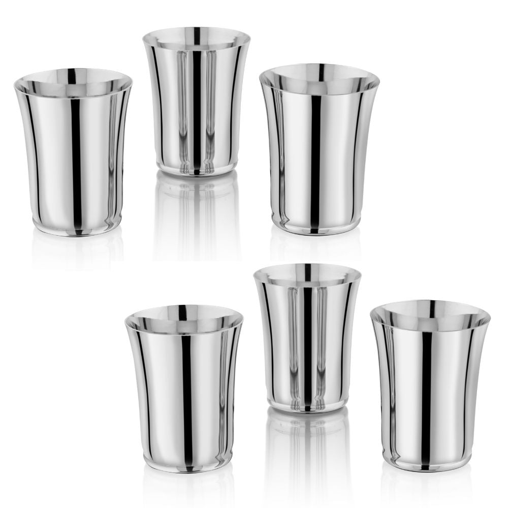 Vinod Alto stainless steel glass set of 6, 400 ml, mirror finish, full set group shot