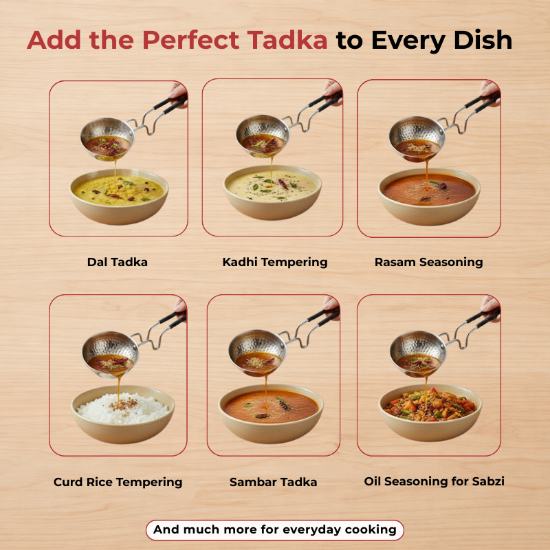 Vinod claro heavy gauge stainless steel hammered tadka pan, 1.5 mm, product view 11