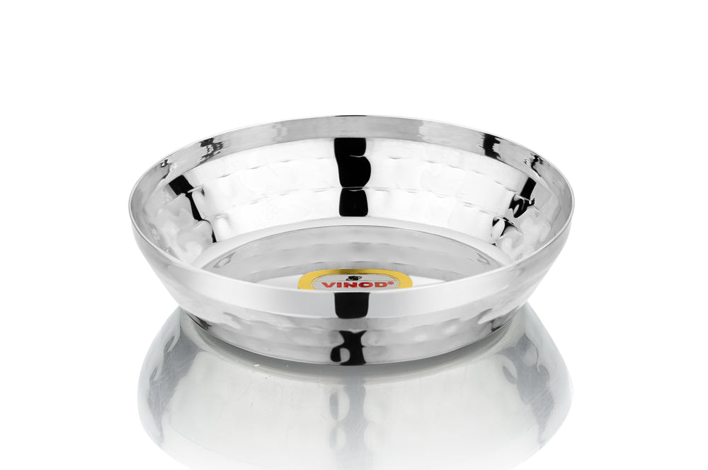 Vinod hammered stainless steel 51 piece dinner set, heavy gauge and dishwasher safe, hammered Royal bowl 5.5 inch