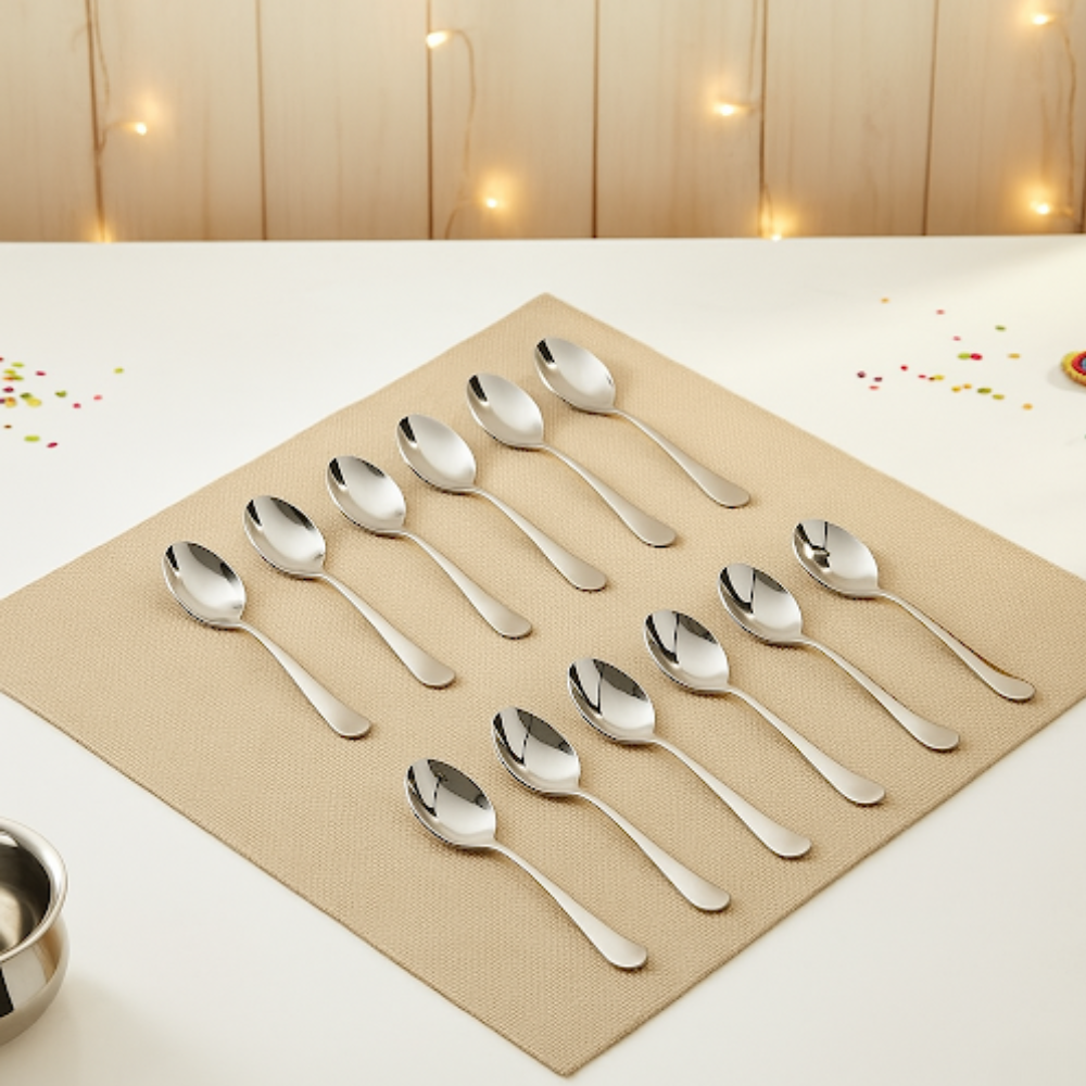 Order Vinod Stainless Steel Decora Table Spoon Set of 12 Pieces