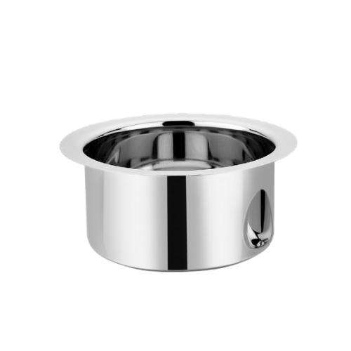 Vinod Stainless Steel Round Bottom Tope Without Lid - Three Set - 650 ml, 1000ml, 1500ml, No. 9, full set group shot