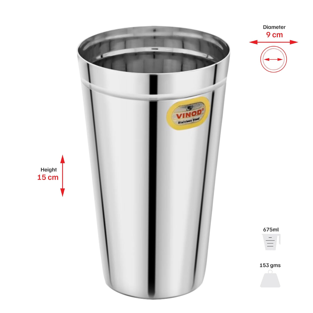 Vinod stainless steel jumbo lassi glass set of 2, 650 ml, product view 11