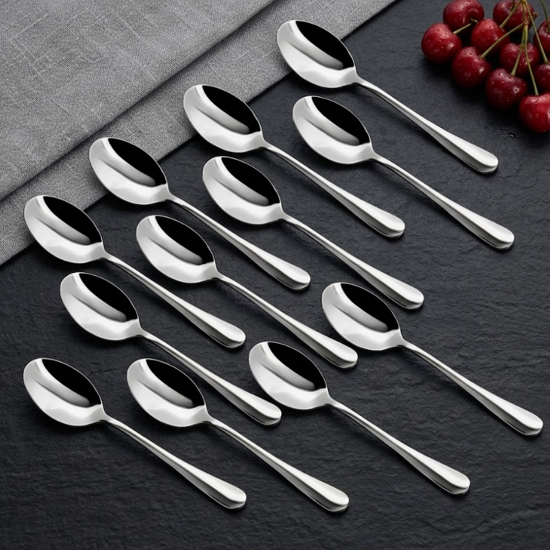 Vinod Decora stainless steel baby spoon set of 12, full set group shot