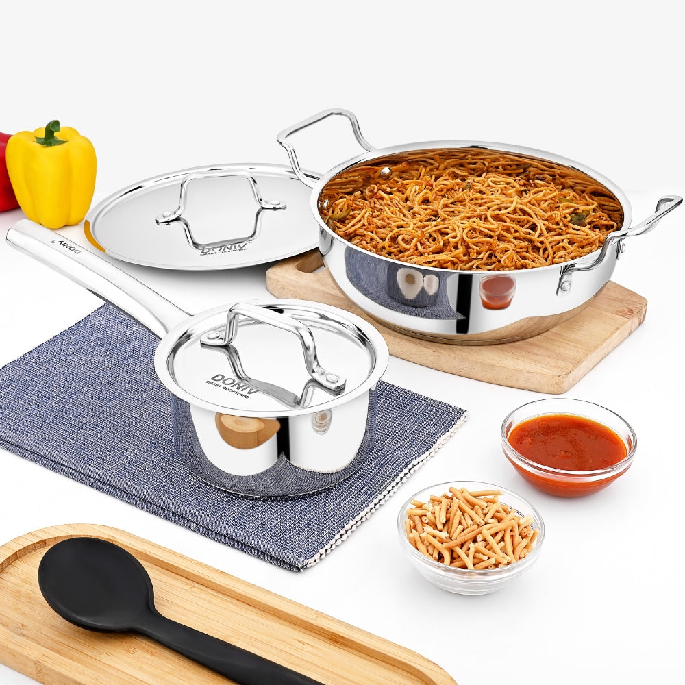 Vinod – Doniv 2 Piece Majestic Sandwich Bottom Cookware Set