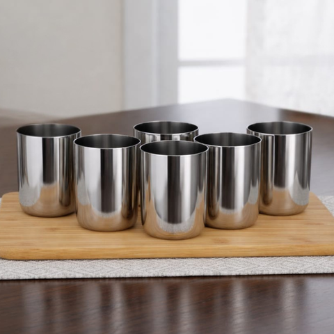 Vinod Stainless Steel Juicee Glass Set of 6, front view