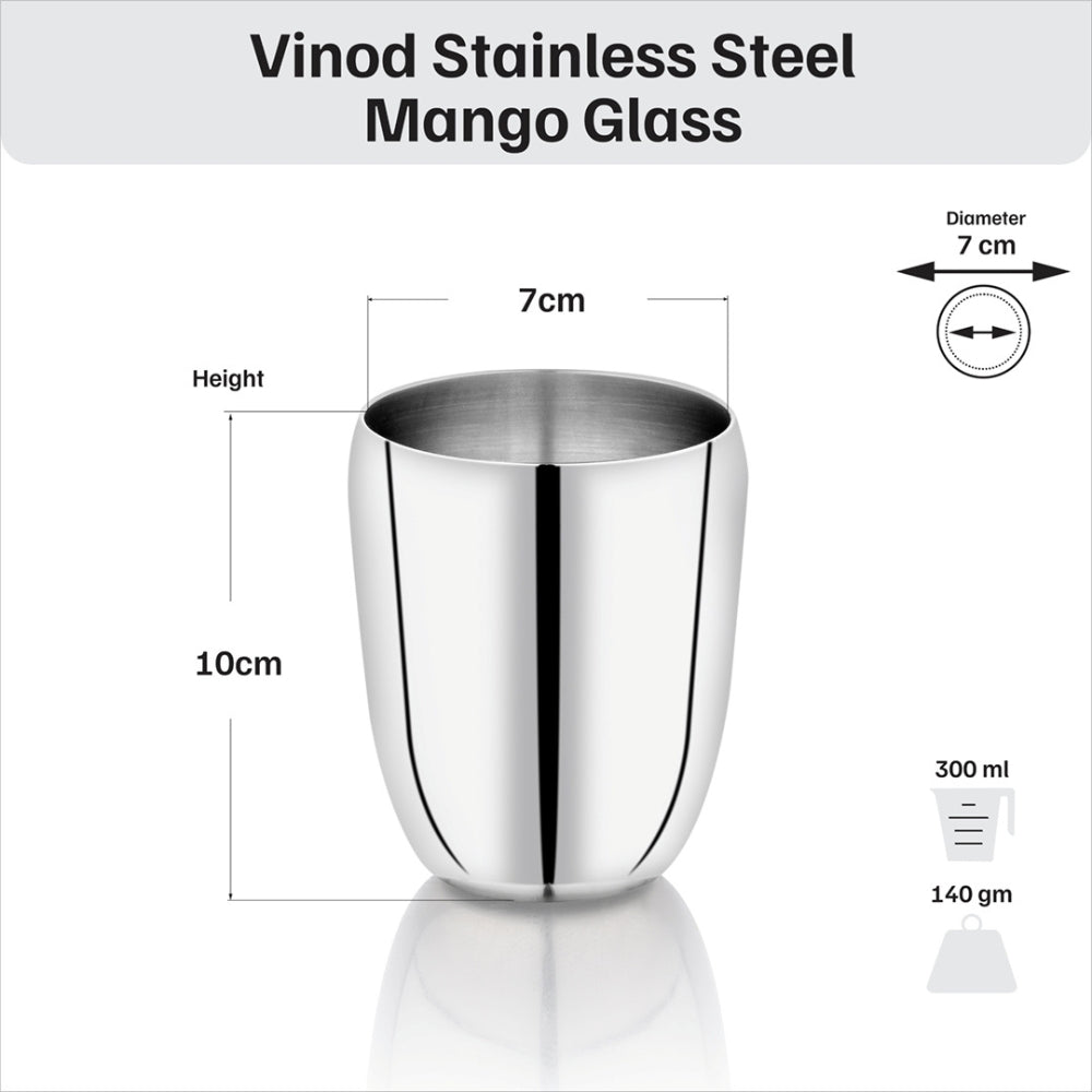 Vinod Stainless Steel Mango Glass