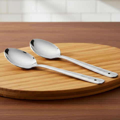 Vinod Stainless Steel Serving Paan / Cooking Spoon Set of 2, front view