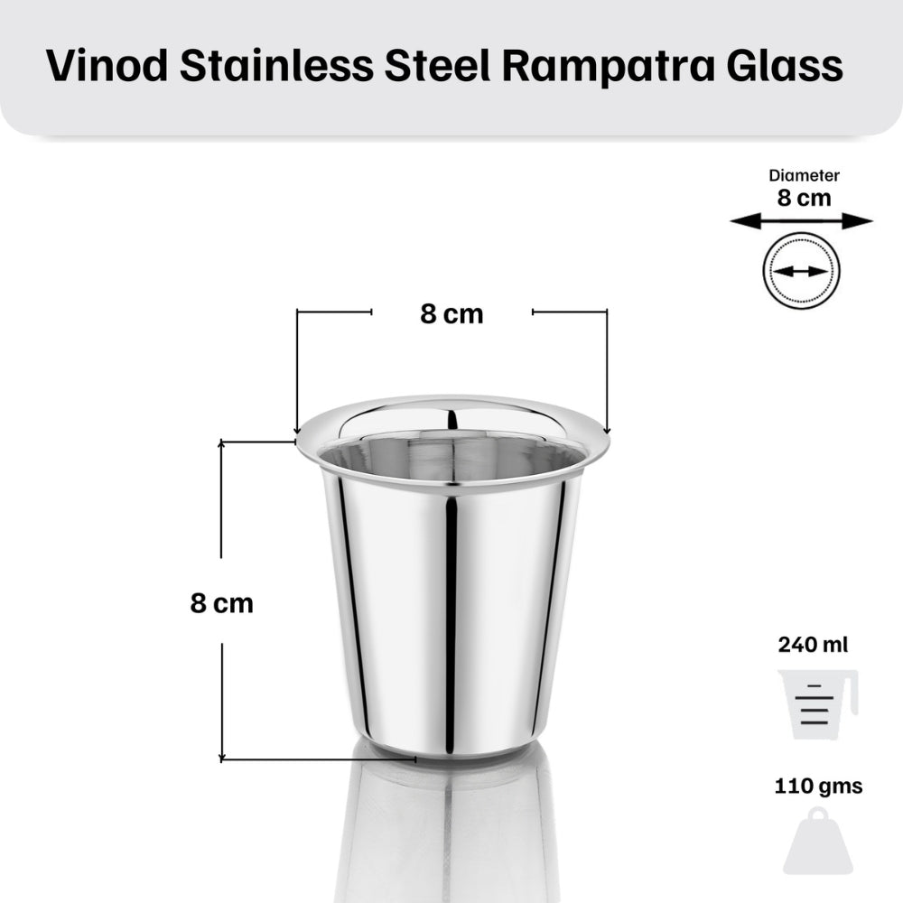 Vinod Stainless Steel Rampatra Glass