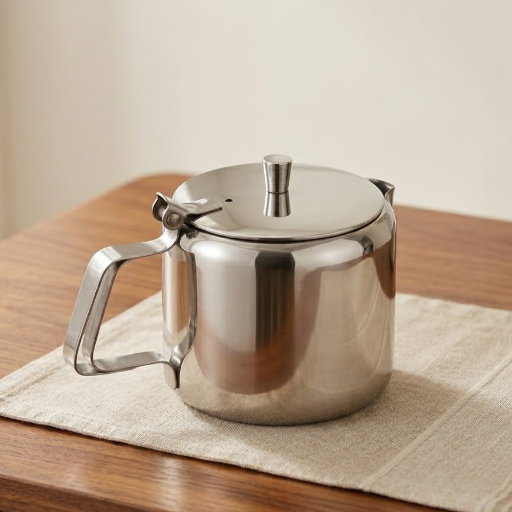 Vinod stainless steel teapot, 750 ml, front view