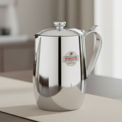 Vinod Stainless Steel Delux Jug Covered, front view