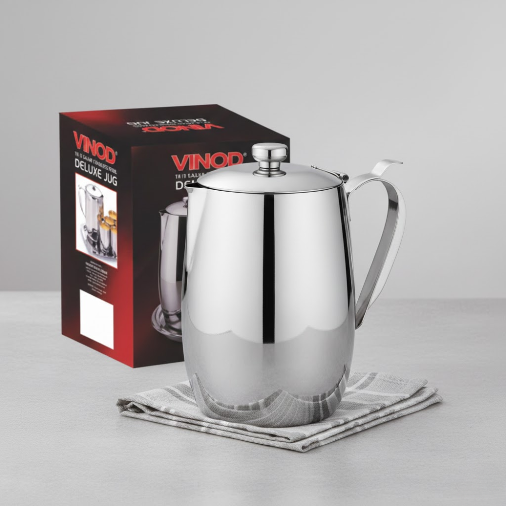 Vinod stainless steel Delux jug with lid, 2000 ml, side view