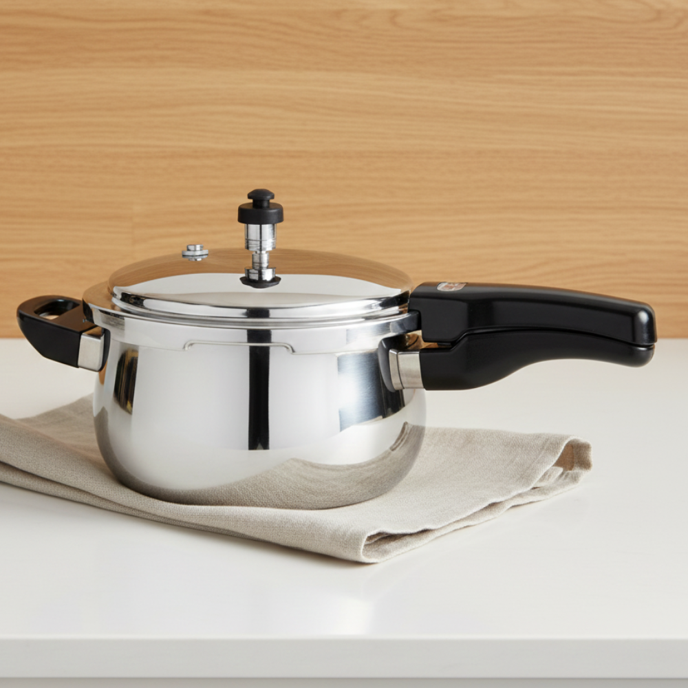Vinod Doniv Titanium Triply Stainless Steel Pressure Cookers 5 Ltr, side view