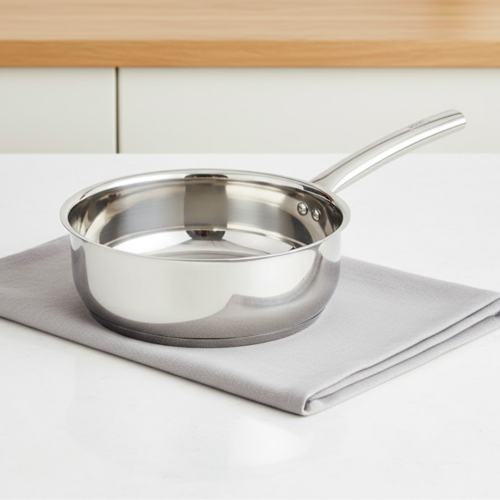 Vinod Doniv Majestic Stainless Steel Sandwich Bottom Fry Pan, side view
