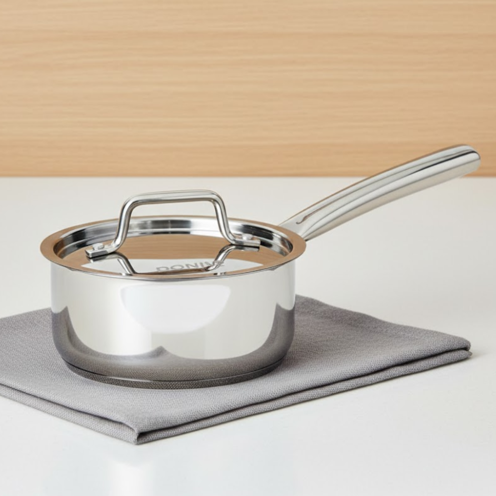 Vinod Doniv Stainless Steel Majestic Sandwich Bottom Sauce Pan, side view