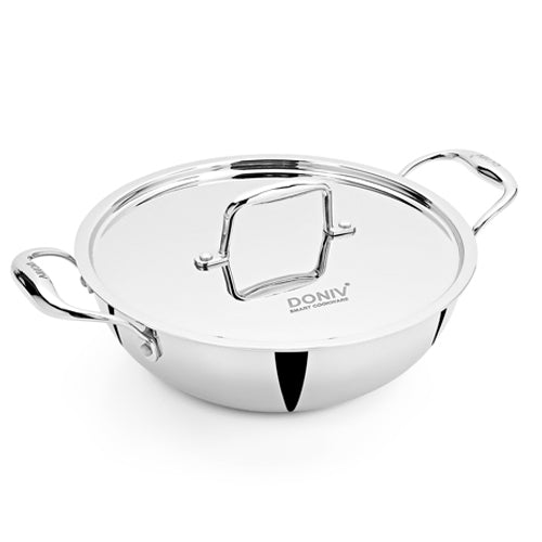 Vinod - Doniv Titanium Triply Stainless Steel Kadhai with Cover